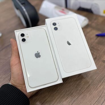 Apple iPhone: IPhone 11, 128 GB, Ağ, Zəmanət, Face ID, Sənədlərlə