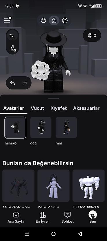 Şəxsi əşyalar: Tezili satılır whatsapp dan elaqe saxlayın gözel hesabdı 20k robux — 9