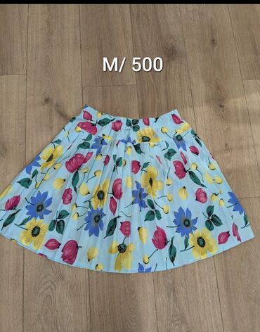 Skirts: M (EU 38), Midi, color - Light blue