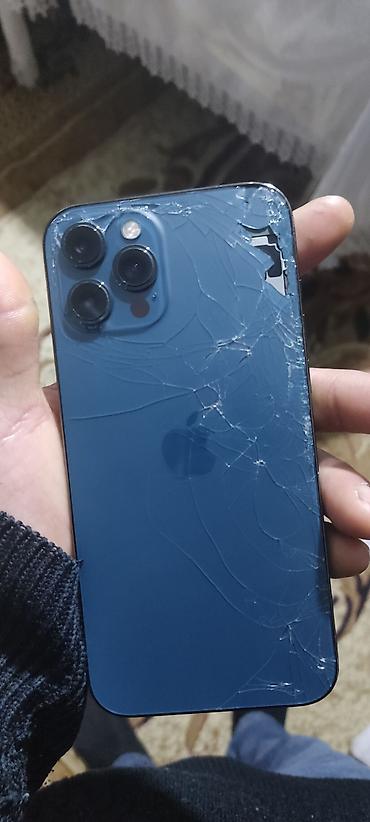 12 iphone: IPhone 12 Pro Max, Mavi, Qırıq — 2