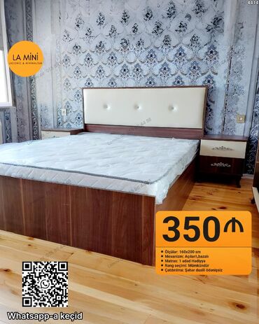 Çarpayılar: Yataq dəsti – açılan, bazalı mexanizmli - Ölçü: 160x200 sm -