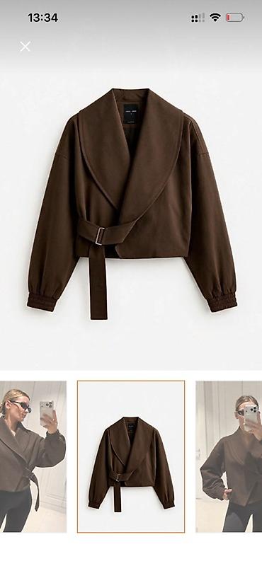 kurtka turk dilinde: Qadın üst geyimi – qısa kardyqan/yaqalı jaket - Rəng: tünd qəhvəyi - — 2