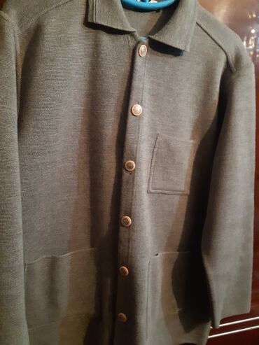 пальто: Мужской жакет шерстяной плотной вязки удлиненный как пиджак раз