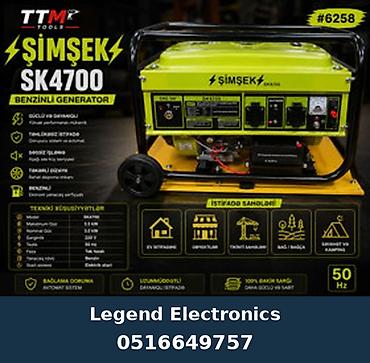 Elan başlığı: Benzin generatoru Şimşek SK4700, 3.3 kVt Elan mətni
