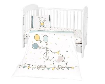 mini testera: Posteljina sa ogradicom 6 delova 60×120 – KKB Elephant Time (šifra — 1