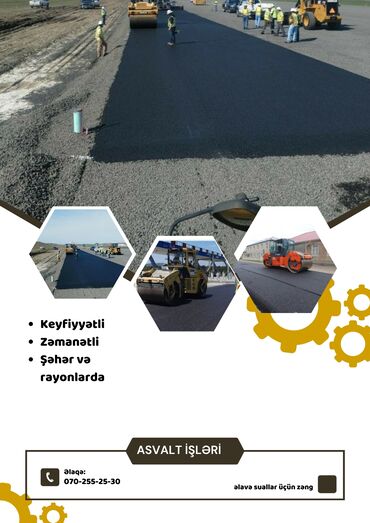 Landşaft işləri: Asvalt örtüyünün çəkilməsi Bakı və rayonlarda yol, küçə, həyət, qaraj — 4
