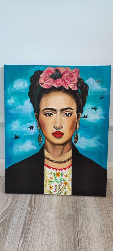 цветы живопись картины: Продаю картину" Фрида Кало".
Размер:40*50.
Цена: 5000с