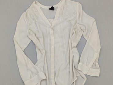 białe eleganckie bluzki z krótkim rękawem: Shirt, M (EU 38), condition - Good
