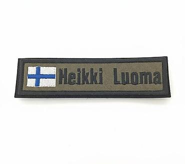 патч: Нашивка наклейка термо Патч "Heikki Luoma" с Флагом Финляндии — 1