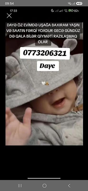 Dayə xidməti - Uşaqlara öz evimdə nəzarət və qayğı - Yaş məhdudiyyəti lalafo.az -da Dayə xidməti - Uşaqlara öz evimdə nəzarət və qayğı - Yaş məhdudiyyəti