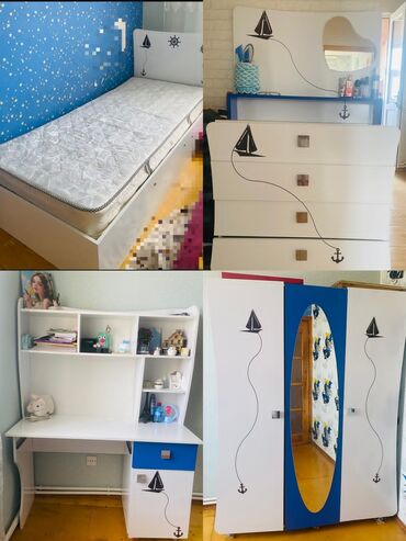 Salon masaları: Oğlan və qız üçün, İşlənmiş, Təknəfərlik çarpayı, Yazı masası, Dolab, Komod