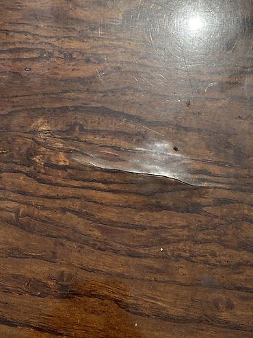 odun taxta: Oval formalı ağac naxışlı masa - Material: Üst hissə ağac — 4