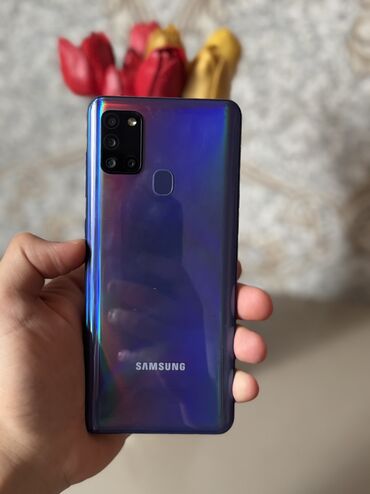 samsum: Samsung Galaxy A21S, 32 GB, rəng - Göy, Barmaq izi, İki sim kartlı