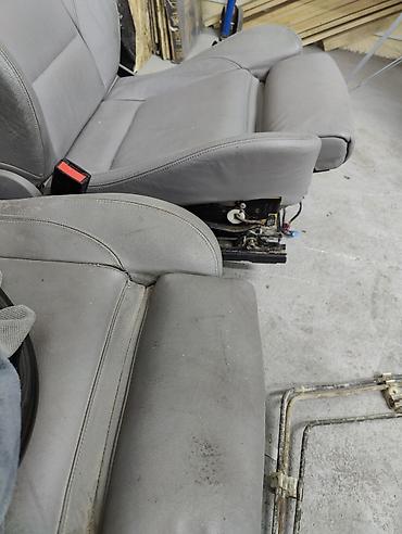 передние сидения: Bmw recaro Пара передних автомобильных сидений, серый кожаный салон — 5