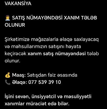 restoran hostes vakansiya: Vakansiya: Satış nümayəndəsi (xanım) Təsvir: - Mağazalarla əlaqə — 1