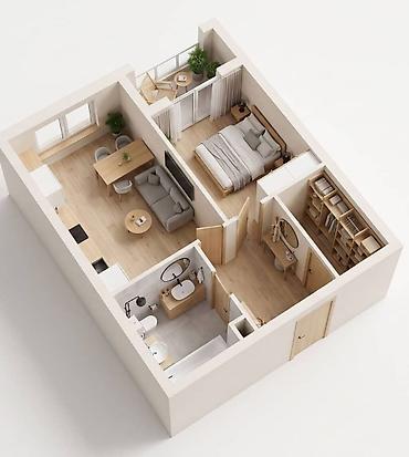 65000: 1 комната, 54 м², Восток-5 мкр Элитка, 6 этаж, ПСО (под самоотделку) — 4