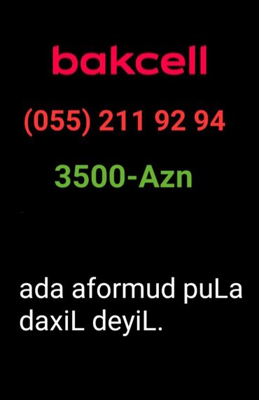 Nömrə: ( 055 ) ( 2119294 ), İşlənmiş