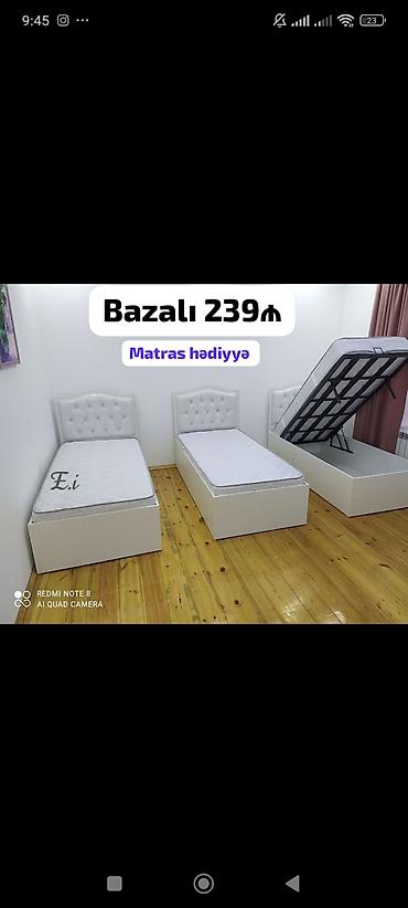 Ev üçün mebel: Bazalı tək nəfərlik çarpayı - Açarla açılan bazalı alt hissə – geniş — 1