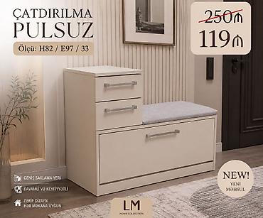 Dəhliz dolabları: Dəhliz üçün çoxfunksiyalı dolab-oturacaq Ölçü: H82 / E97 / 33 sm — 1