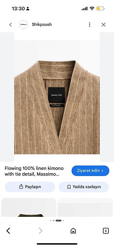 şalvar kofta: Massimo Dutti qadın dəsti – 100% kətan Üst kimono kofta və şalvar — 2
