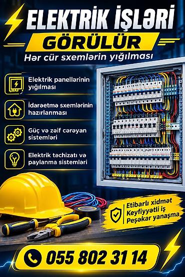Elektrik işləri – hər cür sxemlərin yığılması Təklif olunan lalafo.az -da Elektrik işləri – hər cür sxemlərin yığılması Təklif olunan