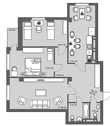 Новостройки от застройщика: Построен, Элитка, 3 комнаты, 97 м² — 2