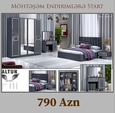 Çarpayılar: 2 təknəfərlik çarpayı, Dolab, Tumba, 2 tumba, Azərbaycan, Yeni