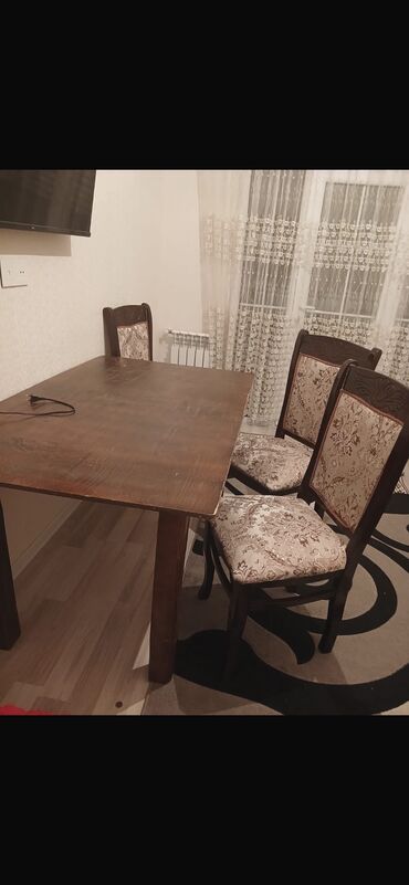 Qonaq otağı üçün, İşlənmiş, Kvadrat masa, 6 stul