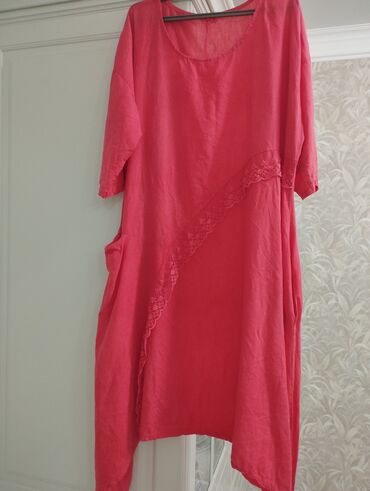 повседневные платья для женщин 50 лет купить: Повседневное платье, Италия, Лето, Лен, Бохо, XL (EU 42)