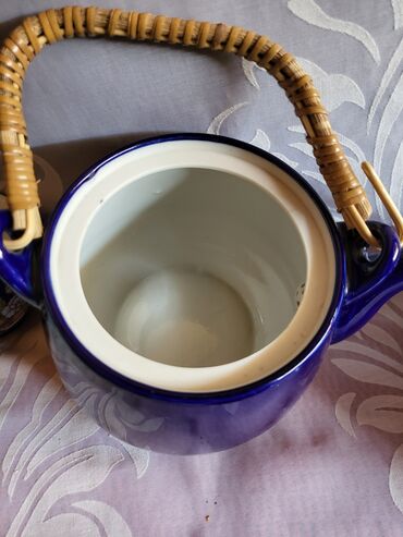 Stare vaze i dekor: Servis nov za caj,porcelan,kobalt 80te. Servis perfektan. na rubu — 10