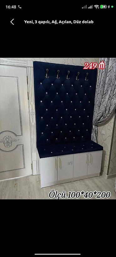 parça skaf: Yeni, 3 qapılı, Ağ, Açılan, Düz dolab — 1