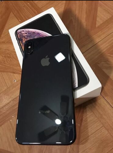 iphone x 256gb цена бишкек: IPhone Xs Max, Колдонулган, 256 ГБ, Кара, Коргоочу айнек, Каптама, 77 %