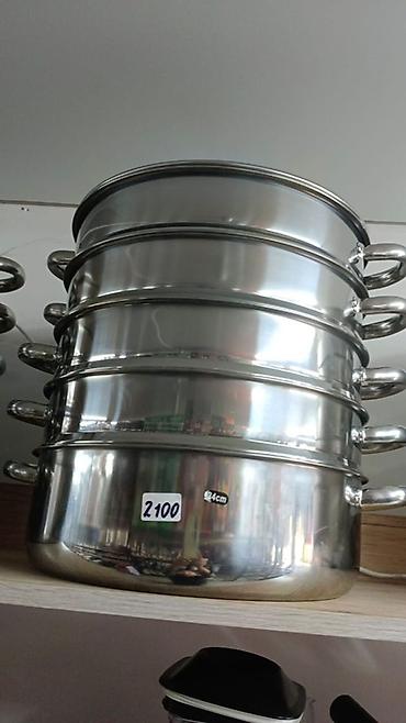 Пароварка (мантышница) из нержавеющей стали, многоярусная. - at lalafo.kg Пароварка (мантышница) из нержавеющей стали, многоярусная. -