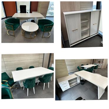 Ofis dəst mebeli: Ofis mebel dəsti Tərkib: - İş masası: L‑şəkilli, geniş iş səthi. Yan — 1