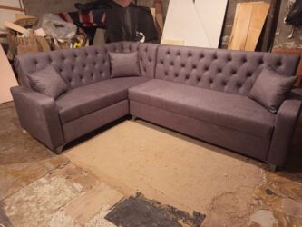 кухонный диван: Угловой диван, Для гостиной, Ткань