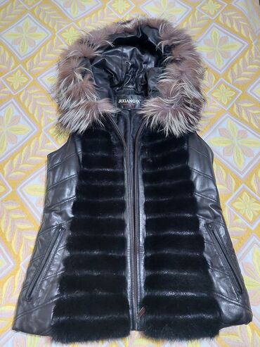 toxunma jaket modelleri: JIXIANGTA markalı qadın jileti - Material:temiz deri korpus, ön