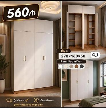 hesir stol stul: Geniş qapılı paltar dolabı – model G_1 - Ölçü: 270 × 160 × 50 sm - — 1