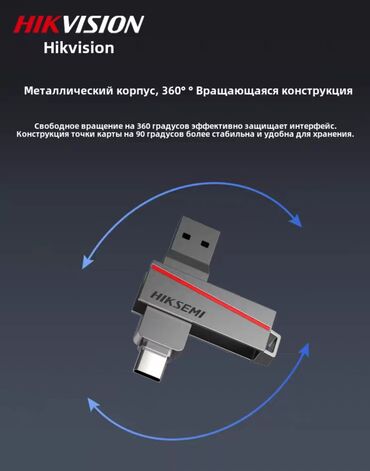 имитация камеры: Флеш-накопитель HIKVISION HIKSEMI с двойным интерфейсом - Разъёмы