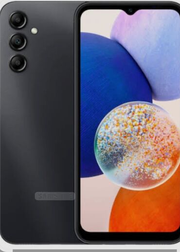 студийные микрофоны: Samsung Galaxy A14, Колдонулган, 128 ГБ, түсү - Кара, 2 SIM, eSIM