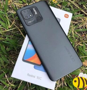 Колье: Redmi 10C, 64 ГБ, цвет - Черный, Отпечаток пальца, Две SIM карты