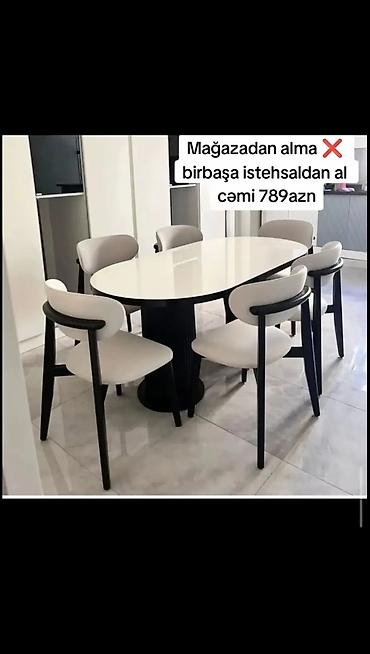 kure coreyi: Qonaq otağı üçün, Yeni, Açılmayan, Oval masa, 6 stul — 1