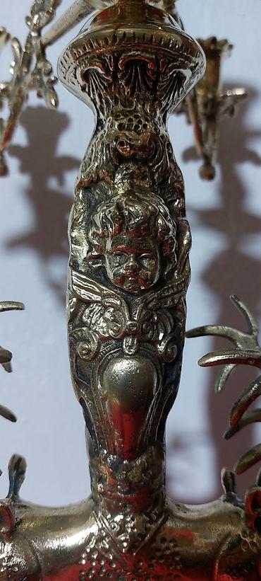 tort ucun şamlar: Şamdan 7 gözlü, materialı: bronza, hündürlüyü 50cm — 2