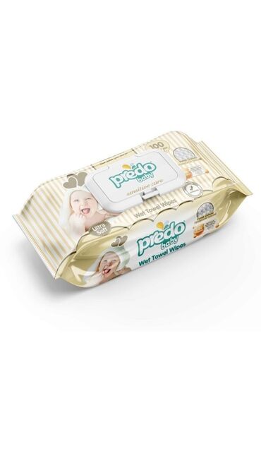 yağlı kağız: Predo Baby Wet Towel Wipes – Sensitive Care 100 pcs qiymeti cadirilma
