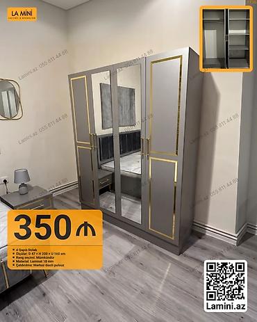 Ev və bağ: 4 qapılı paltar dolabı — La Mini dizayn - Ölçülər: Dərinlik 47 sm x — 1