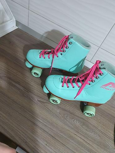 Roleri i rolšue: Rolsule - Boja čizme: mint/tirkizna - Pertle: jarko roze - Visoka — 5