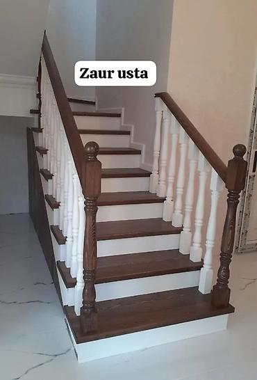 taxta usta: Taxta pilləkənlərin hazırlanması. Pilləkənlər tam qurudulmuş müxtəlif — 8