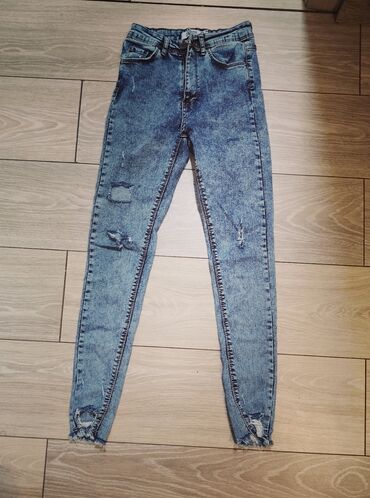 Women's Pants: Qadınlar üçün dar kəsim cins şalvar. Yuksek beldi. Brenddi.27razmerdi