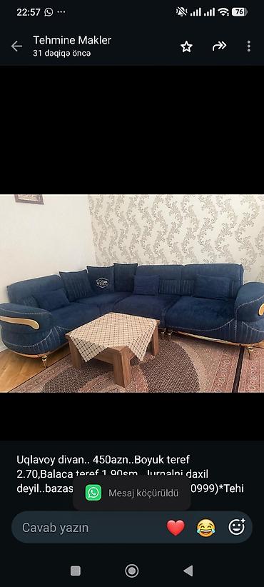 Uqlavoy divan. 450azn. Boyuk teref 2.70,Balaca teref 1.90sm. Jurnalni lalafo.az -da Uqlavoy divan. 450azn. Boyuk teref 2.70,Balaca teref 1.90sm. Jurnalni