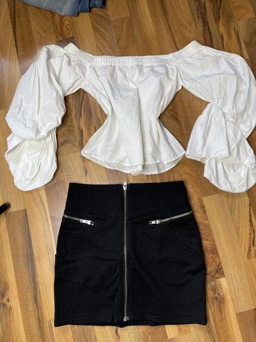 zara pantalone od eko koze: S (EU 36), Pamuk, Jednobojni, bоја - Bela