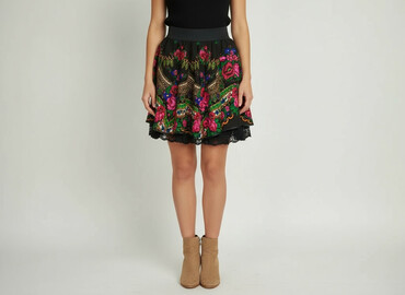 spódnice haftowane kwiaty: Folk, Women`s skirt, size S